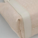 BVLGARI Logo Mania Tote Bag Canvas Pink White Silver Auth 117578-16