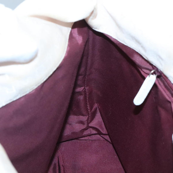 BVLGARI Logo Mania Tote Bag Canvas Pink White Silver Auth 117578