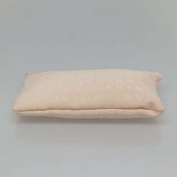 BVLGARI Logo Mania Tote Bag Canvas Pink White Silver Auth 117578