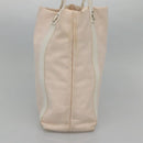 BVLGARI Logo Mania Tote Bag Canvas Pink White Silver Auth 117578-3