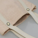 BVLGARI Logo Mania Tote Bag Canvas Pink White Silver Auth 117578-6