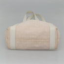 BVLGARI Logo Mania Tote Bag Canvas Pink White Silver Auth 117578-5