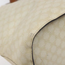 CELINE Macadam Canvas Circle Shoulder Bag PVC Leather White Auth 117579-9