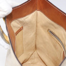 CELINE Macadam Canvas Circle Shoulder Bag PVC Leather White Auth 117579-21