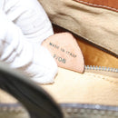 CELINE Macadam Canvas Circle Shoulder Bag PVC Leather White Auth 117579-12