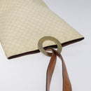 CELINE Macadam Canvas Circle Shoulder Bag PVC Leather White Auth 117579-6