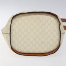 CELINE Macadam Canvas Circle Shoulder Bag PVC Leather White Auth 117579-5