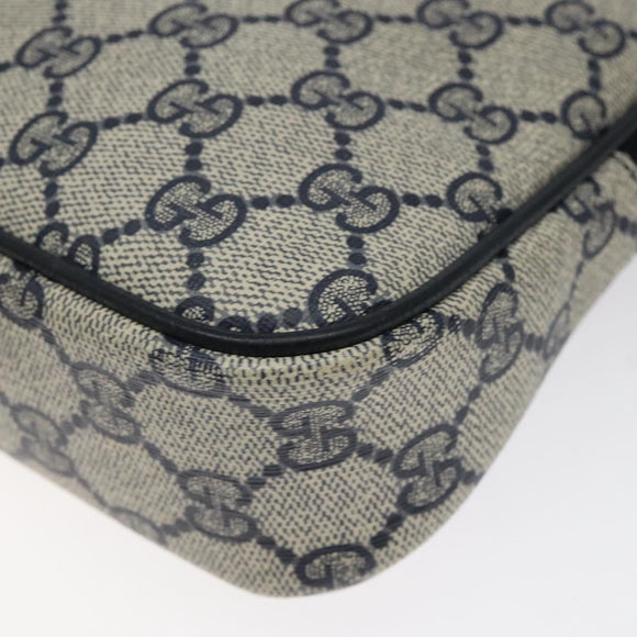 GUCCI GG Supreme Shoulder Bag PVC Navy Gold 97 02 068 Auth 117580