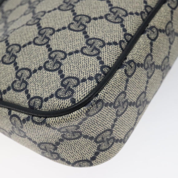 GUCCI GG Supreme Shoulder Bag PVC Navy Gold 97 02 068 Auth 117580
