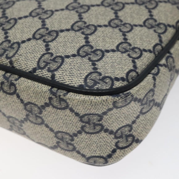GUCCI GG Supreme Shoulder Bag PVC Navy Gold 97 02 068 Auth 117580