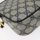 GUCCI GG Supreme Shoulder Bag PVC Navy Gold 97 02 068 Auth 117580-17