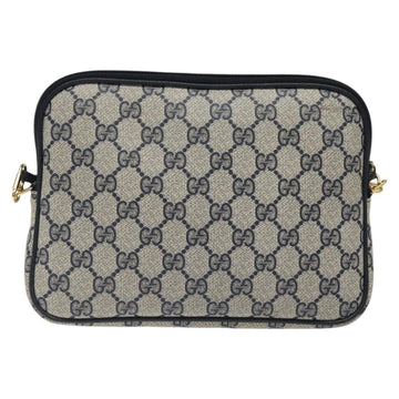 GUCCI GG Supreme Shoulder Bag PVC Navy Gold 97 02 068 Auth 117580 - 0