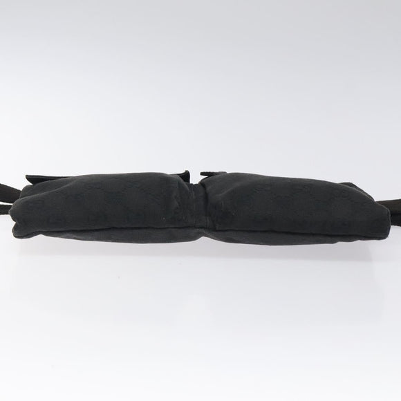 GUCCI GG Canvas Waist bag Black Silver 28566 Auth 117582