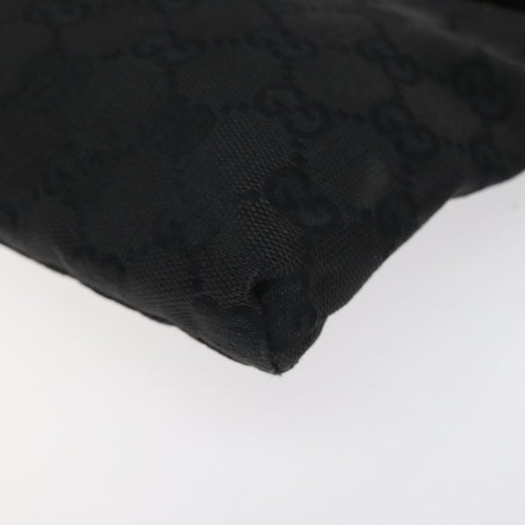 GUCCI GG Canvas Waist bag Black Silver 28566 Auth 117582