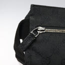 GUCCI GG Canvas Waist bag Black Silver 28566 Auth 117582-10
