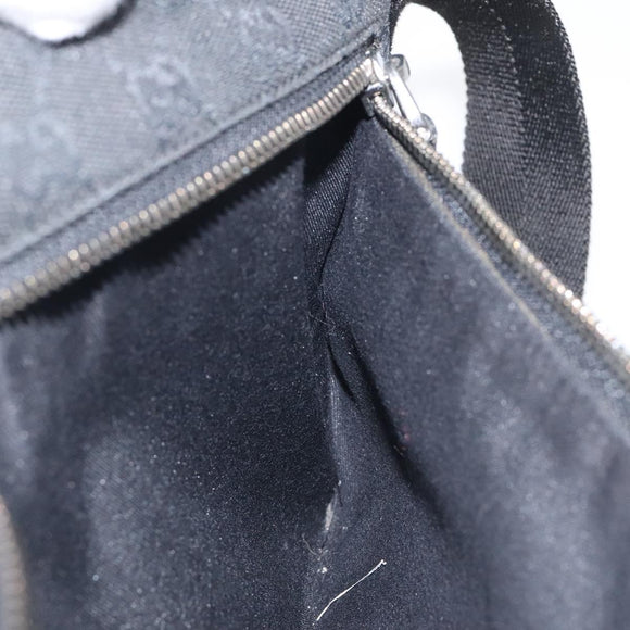 GUCCI GG Canvas Waist bag Black Silver 28566 Auth 117582