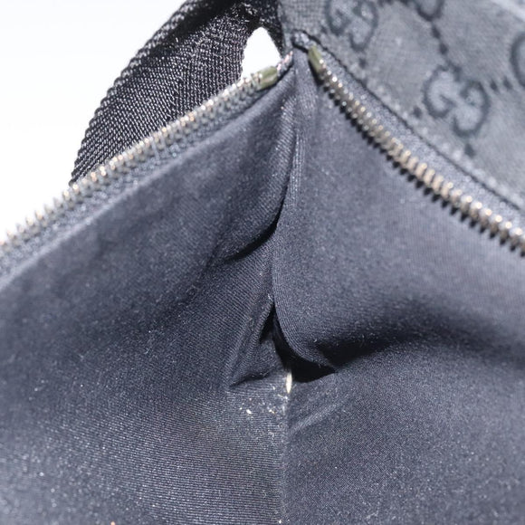 GUCCI GG Canvas Waist bag Black Silver 28566 Auth 117582