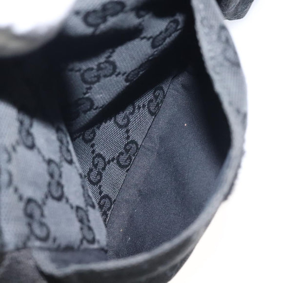 GUCCI GG Canvas Waist bag Black Silver 28566 Auth 117582