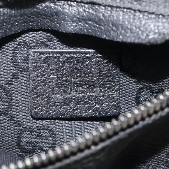 GUCCI GG Canvas Waist bag Black Silver 28566 Auth 117582