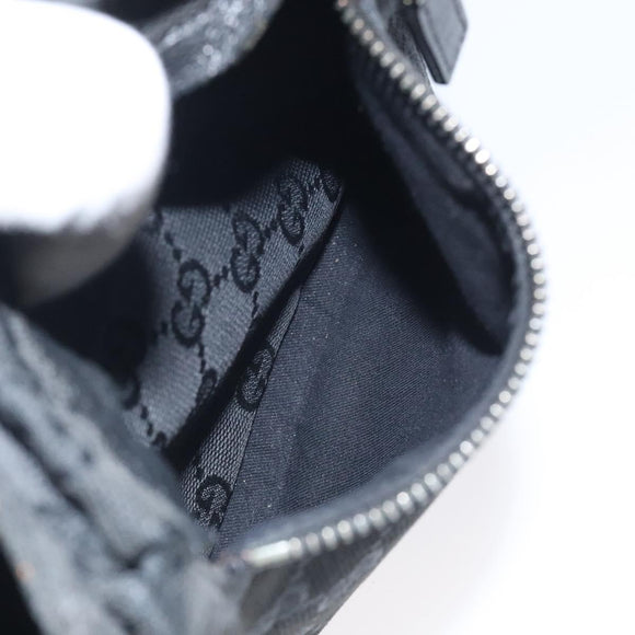 GUCCI GG Canvas Waist bag Black Silver 28566 Auth 117582