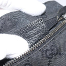 GUCCI GG Canvas Waist bag Black Silver 28566 Auth 117582-12