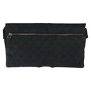 GUCCI GG Canvas Waist bag Black Silver 28566 Auth 117582-2