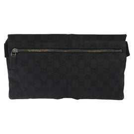 GUCCI GG Canvas Waist bag Black Silver 28566 Auth 117582 - 0