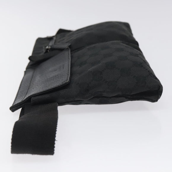 GUCCI GG Canvas Waist bag Black Silver 28566 Auth 117582