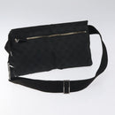 GUCCI GG Canvas Waist bag Black Silver 28566 Auth 117582-7