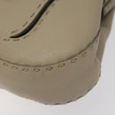 FENDI Celeria Tote Bag Leather Beige Auth 117585-8