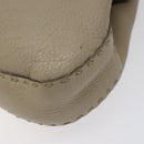FENDI Celeria Tote Bag Leather Beige Auth 117585-16