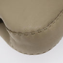 FENDI Celeria Tote Bag Leather Beige Auth 117585-17