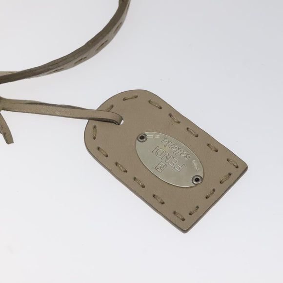 FENDI Celeria Tote Bag Leather Beige Auth 117585