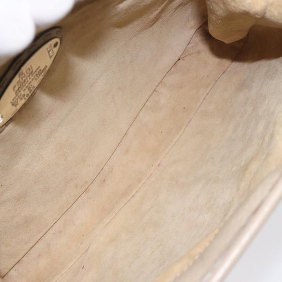 FENDI Celeria Tote Bag Leather Beige Auth 117585