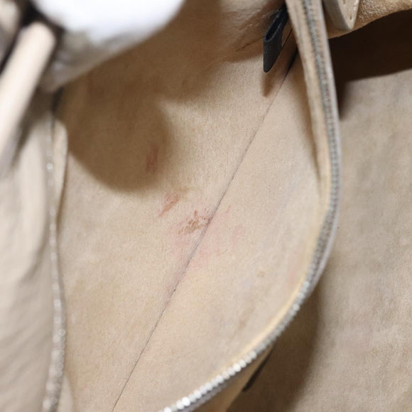 FENDI Celeria Tote Bag Leather Beige Auth 117585