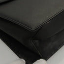 Salvatore Ferragamo Gancini Hand Bag Leather Black Silver Auth 117589-8