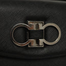Salvatore Ferragamo Gancini Hand Bag Leather Black Silver Auth 117589-18