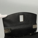 Salvatore Ferragamo Gancini Hand Bag Leather Black Silver Auth 117589-9