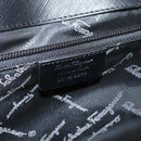Salvatore Ferragamo Gancini Hand Bag Leather Black Silver Auth 117589-12