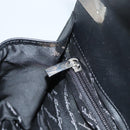 Salvatore Ferragamo Gancini Hand Bag Leather Black Silver Auth 117589-21