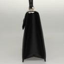 Salvatore Ferragamo Gancini Hand Bag Leather Black Silver Auth 117589-3