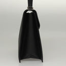 Salvatore Ferragamo Gancini Hand Bag Leather Black Silver Auth 117589-4