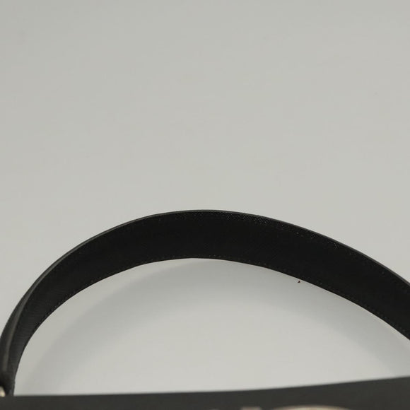 Salvatore Ferragamo Gancini Hand Bag Leather Black Silver Auth 117589