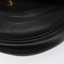 LOEWE Anagram Shoulder Bag Leather Black Gold Auth 117596-9