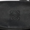 LOEWE Anagram Shoulder Bag Leather Black Gold Auth 117596-18