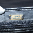 LOEWE Anagram Shoulder Bag Leather Black Gold Auth 117596-20