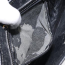 LOEWE Anagram Shoulder Bag Leather Black Gold Auth 117596-12