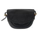 LOEWE Anagram Shoulder Bag Leather Black Gold Auth 117596-13