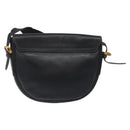 LOEWE Anagram Shoulder Bag Leather Black Gold Auth 117596-2