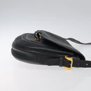 LOEWE Anagram Shoulder Bag Leather Black Gold Auth 117596-3